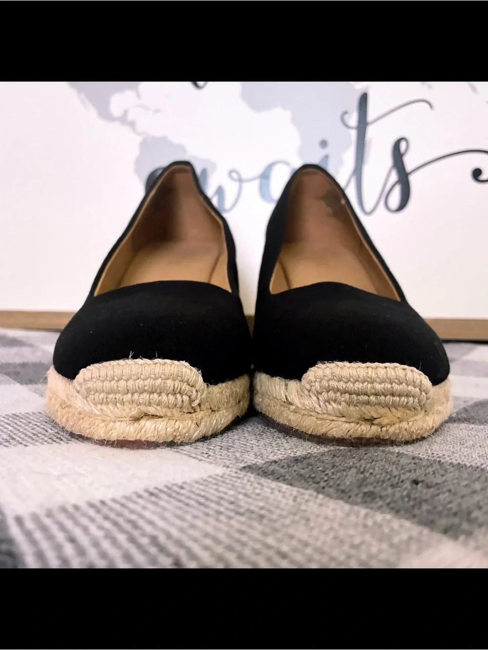 J. Crew “Seville” Espadrille Wedge in Black Canvas